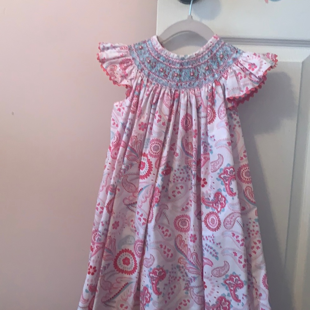 Flutter Sleeve Smocked Dress